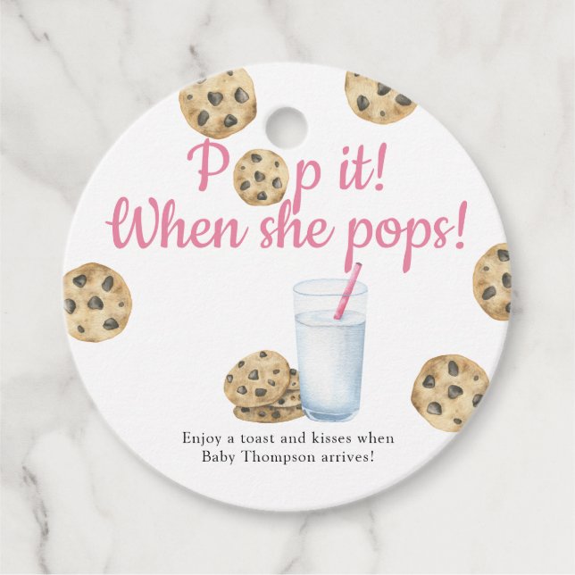 Mjölk och kakor! När hon kommer Gåvor Etiketter (Framsida)