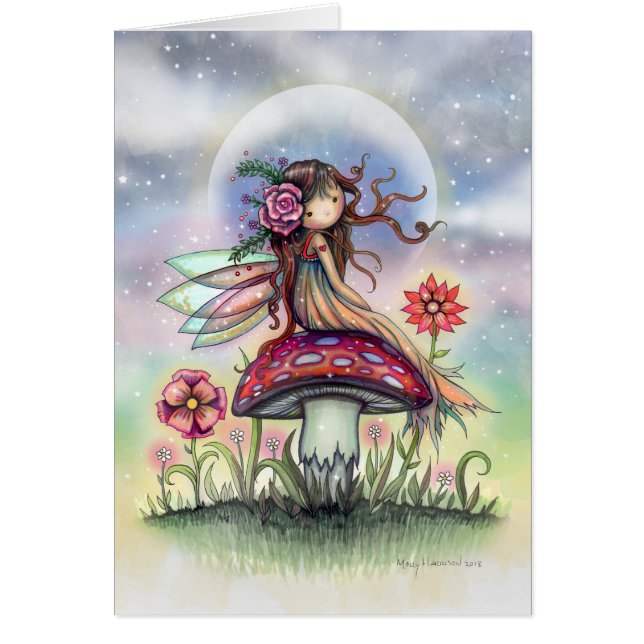 Mjölk på Smushroom Fantasy Art Card Hälsningskort (Framsidan)