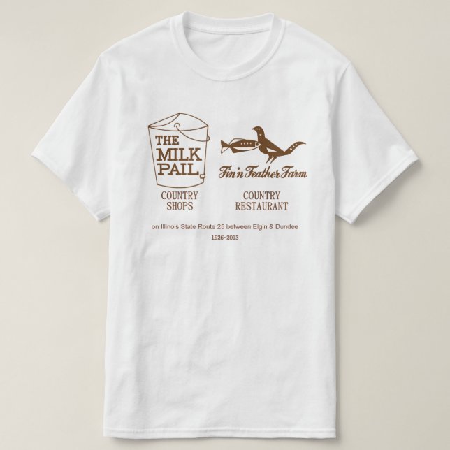Mjölk Pail - Fin'n Feather Farm, Dundee, Illinois T-shirt (Design framsida)
