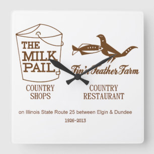 Mjölk Pail och Fin'n Feather Farm, Dundee Township Fyrkantig Klocka