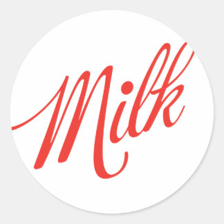Mjölk Red 3 Sticker 2 Runt Klistermärke