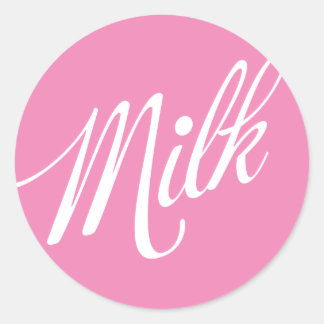 Mjölk Rosa Sticker Runt Klistermärke