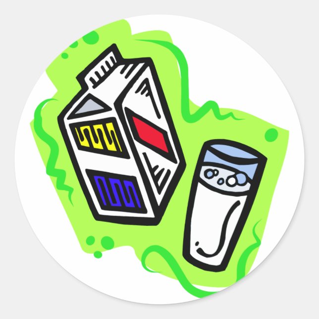 Mjölk Runt Klistermärke (Framsida)