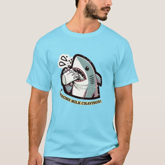 Mjölk-Shark Fusion - "Jawsome Mjölk Cravings" T Shirt (Framsida)