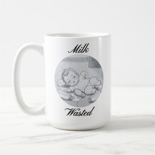 Mjölk Slösad Baby Söt Tecknad Illustration Kaffemugg