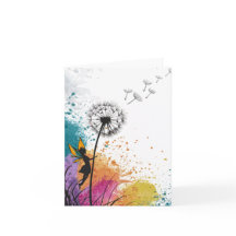 Mjölk som skakar ett dandelionblankkort