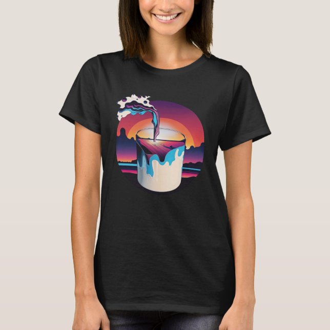 Mjölk Synthwave 80s Retrowave Aesthetic 1 T Shirt (Framsida)