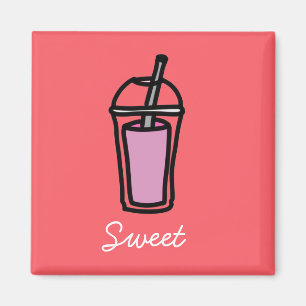 Mjölk te rosa bubbelte magnet
