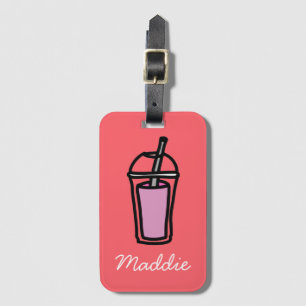 Mjölk tea Bubble Tea tonåring rosa för flickor Bagagebricka