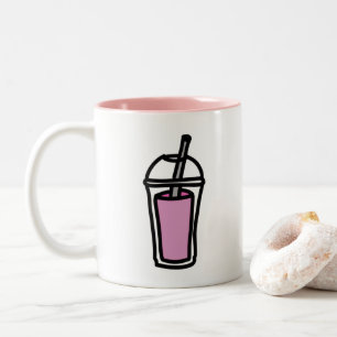 Mjölk Tea rosa bubbelte Två-Tonad Mugg