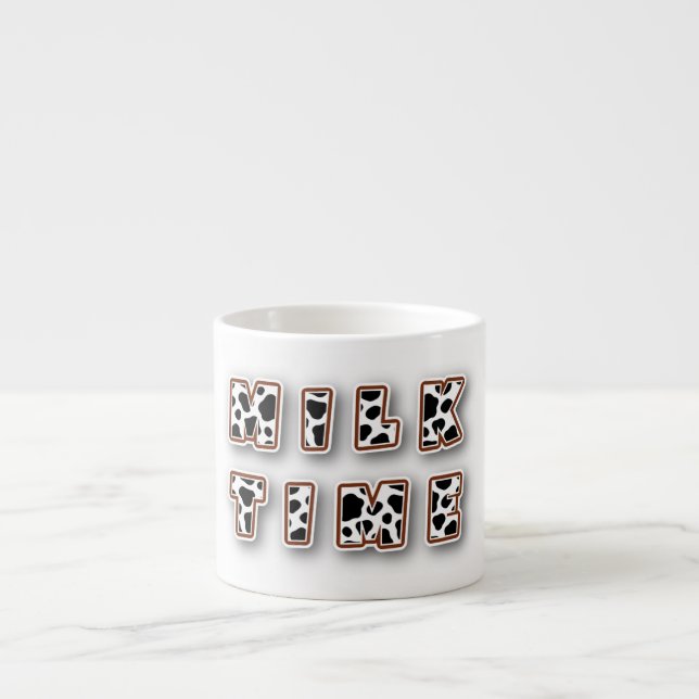 Mjölk tid ko mönster espressomugg (Framsidan)