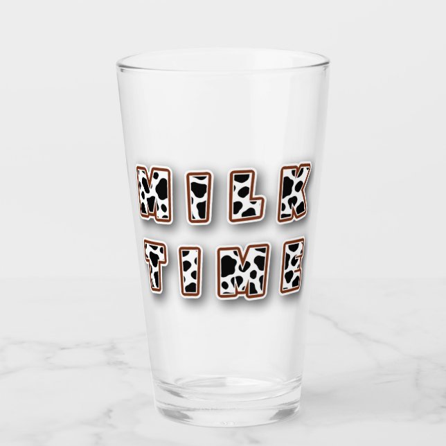🐄Mjölk tids glöd 🥛 Söt ko mönster dricka Glaskopp (Framsida)