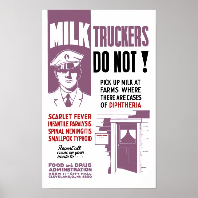 Mjölk Trucker FDA-varning Poster (Framsidan)