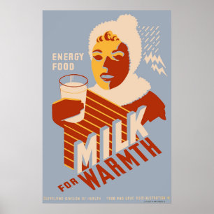 Mjölk - Värmeenergimat Poster