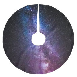 Mjölkaktig väg ljusa färger julgransmatta borstad polyester