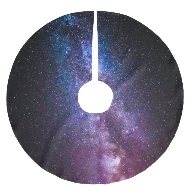 Mjölkaktig väg ljusa färger julgransmatta borstad polyester (Framsidan)