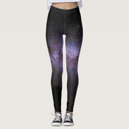 Mjölkaktig väg med träd silhouette leggings