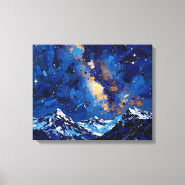 Mjölkaktig väg över bergen Premium Wrapped Canvas