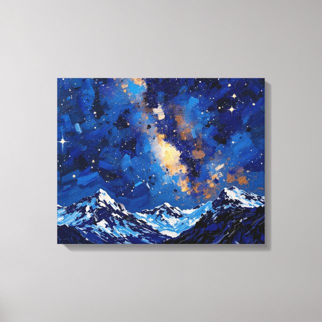 Mjölkaktig väg över bergen Premium Wrapped Canvas (Framsida)