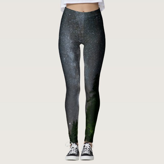 Mjölkaktig väg över grindskog leggings (Framsida)