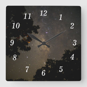 Mjölkaktigt Way Träd Wall Clock Fyrkantig Klocka