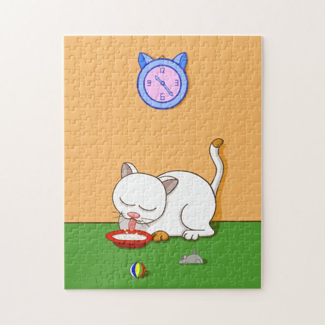 Mjölkande katt pussel (Vertikal)