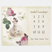 Mjölkbenina Baby 1:a året Milestone Blanket