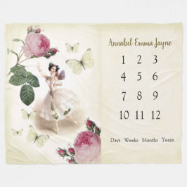 Mjölkbenina Baby 1:a året Milestone Blanket Fleecefilt