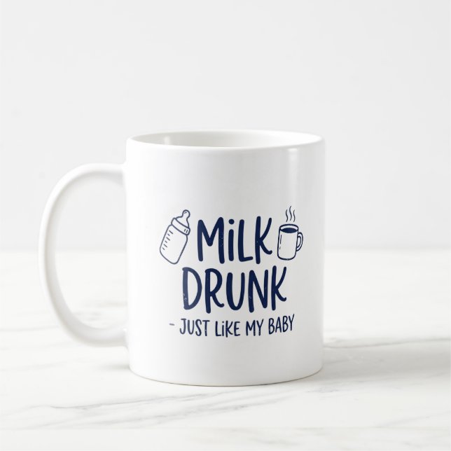 Mjölkdrucken Mugg Ny Pappa Present Babyflaska Kaff (Vänster)