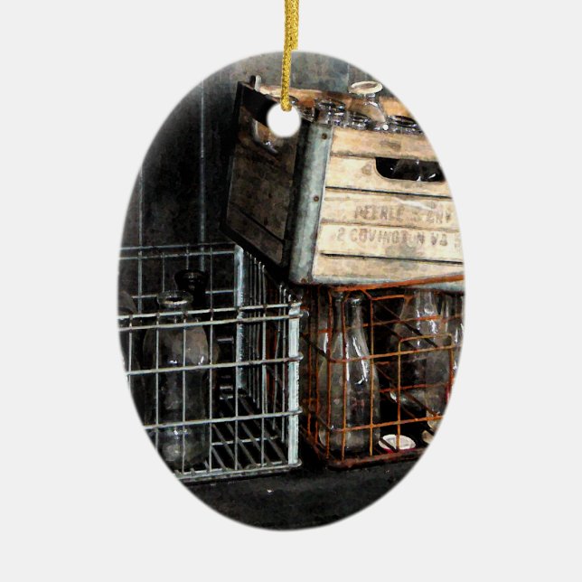 Mjölkflaskor Julgransprydnad Keramik (Framsidan)