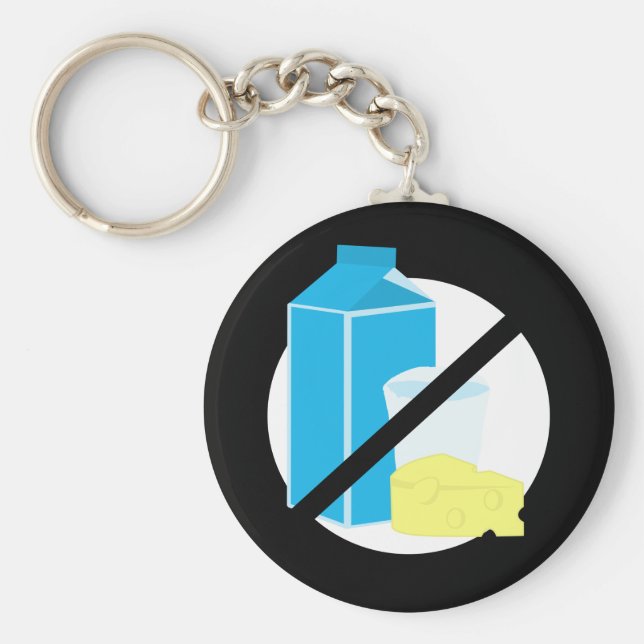 Mjölkfria svarta, inga laktos eller mjölksyrabehan nyckelring (Framsidan)