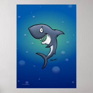 Mjölkhaj på blå undervattensbakgrund Poster