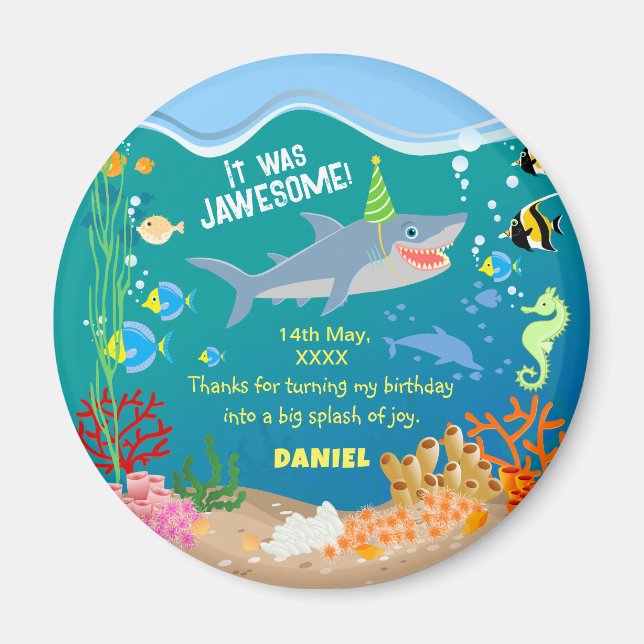 Mjölkhaj under havets Födelsedagsfest Magnet (Framsidan)