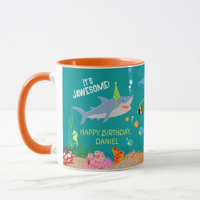 Mjölkhaj under havets Födelsedagsfest Mugg (Vänster)