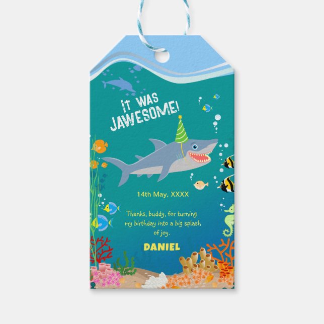 Mjölkhaj under havets Födelsedagsfest Presentetikett (Framsidan)