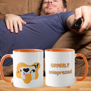 Mjölkigt Ointresserad Rolig Ko Puns Mugg