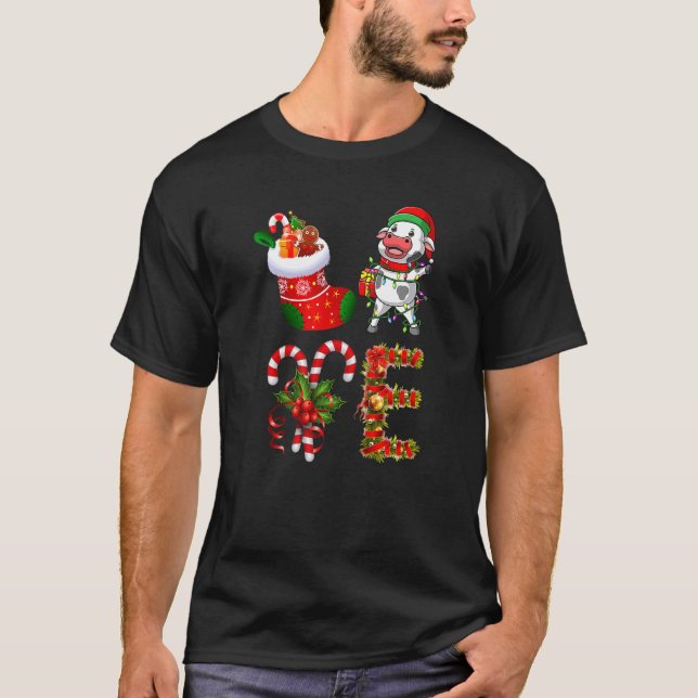 Mjölkko julbelysning Led söt jultomte mössa Chri T Shirt (Framsida)
