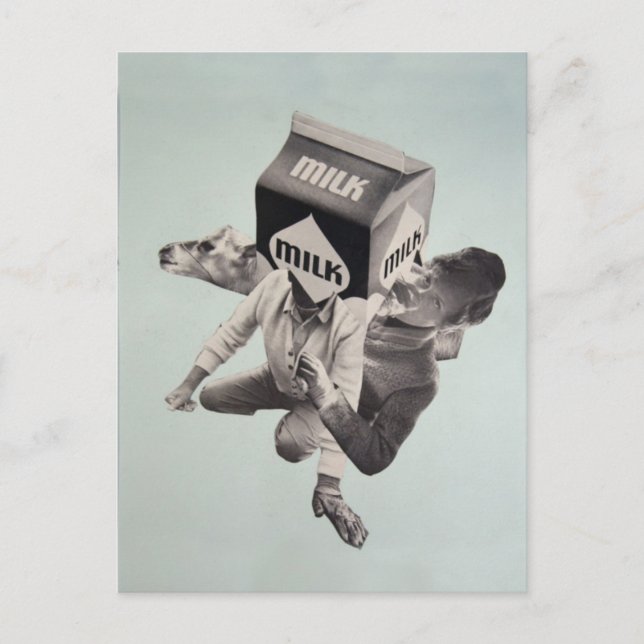 Mjölkkollage vykort (Framsida)