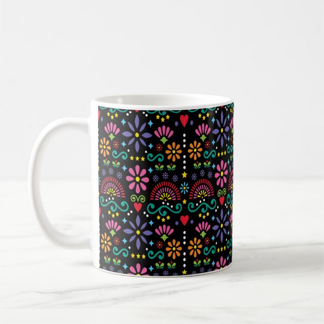 Mjölkkonst, sömlös mönster, färglös design kaffemugg (Vänster)