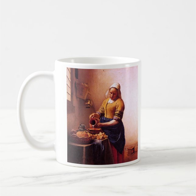 Mjölkmaid av Johannes Vermeer Kaffemugg (Vänster)
