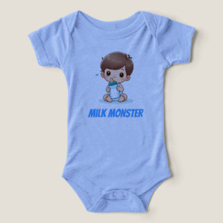 Mjölkmonster Rolig Bebis Bodysuit Söt Flaska Spädb T Shirt