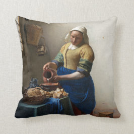 Mjölkpigan av Johannes Vermeer Kudde