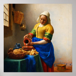 Mjölkpigan av Johannes Vermeer Poster