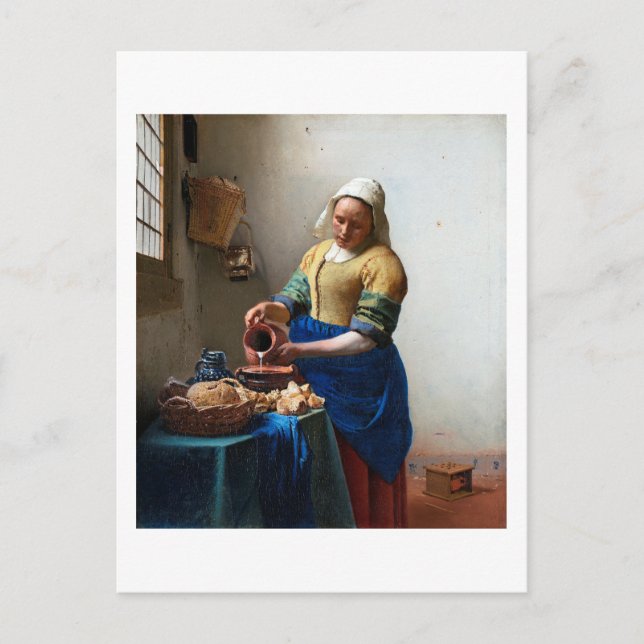 Mjölkpigan, Johannes Vermeer, 1657-1658 Vykort (Framsida)