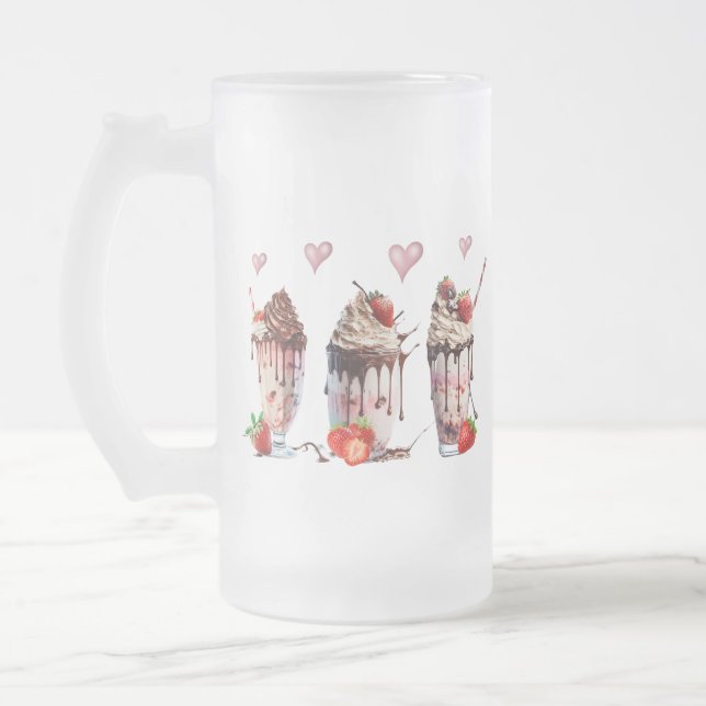 Mjölkskaka Frosted Glass Mugg (Vänster)