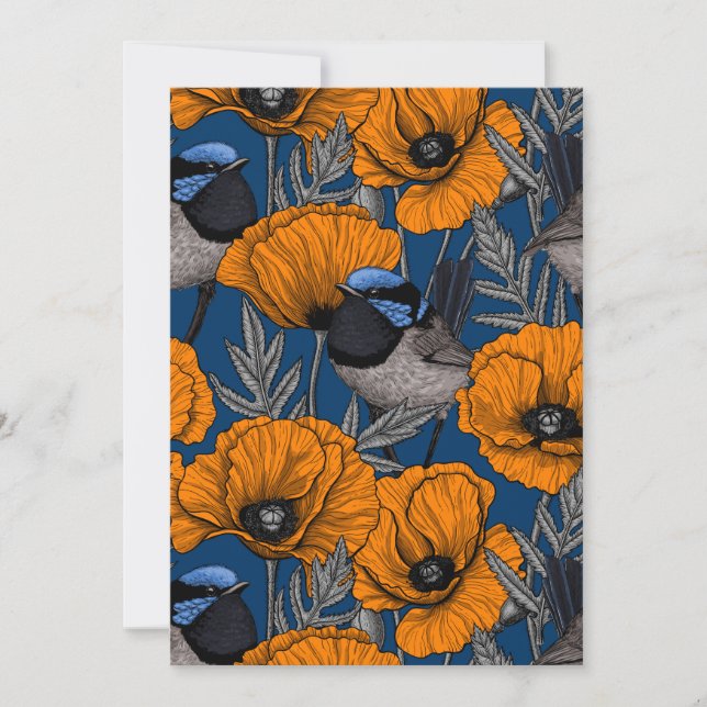 Mjölksporn och orange av vallmoblommor (Framsida)