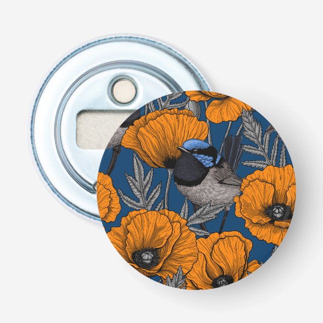 Mjölksporn och orange av vallmoblommor flasköppnare (Framsidan)