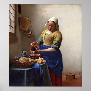 Mjölkstödet från Johannes Vermeer. Poster