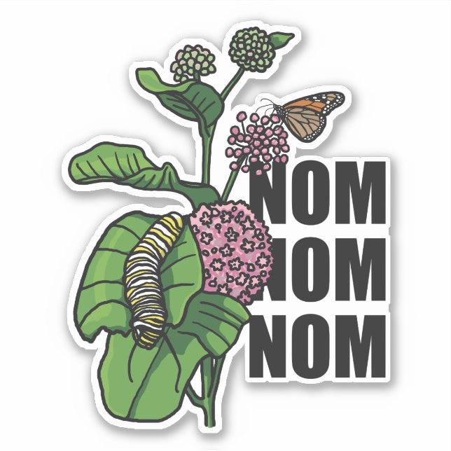 Mjölkweed Nom Nom Nom Klistermärken (Framsida)