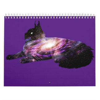 Mjölky Way Galaxy Space Katt Kalender